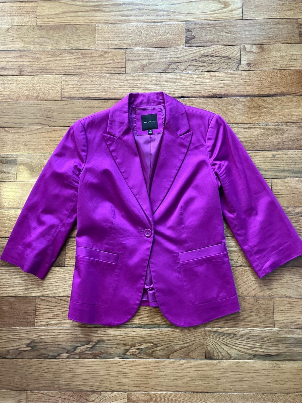 The Limited - Women’s Pink Magenta 3/4 Sleeve Blazer - Medium